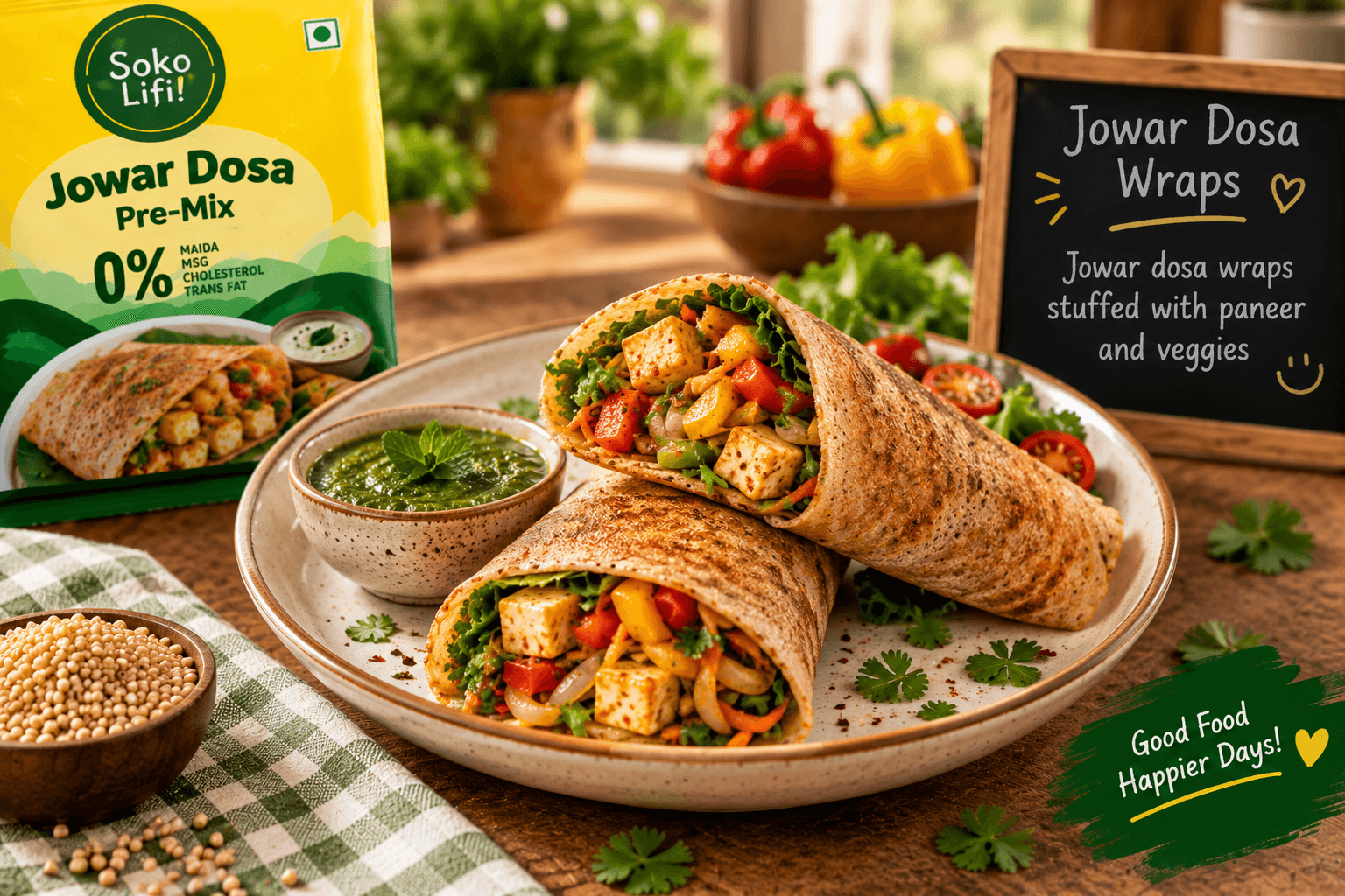 Jowar Dosa Wraps