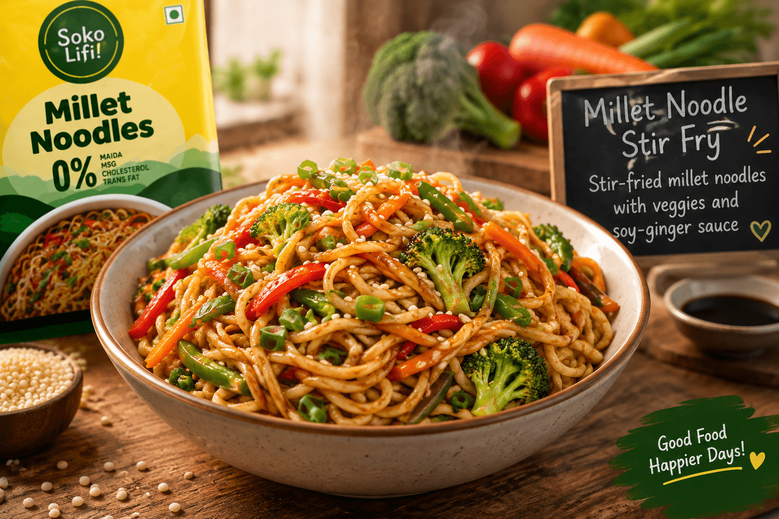 Millet Noodle Stir Fry